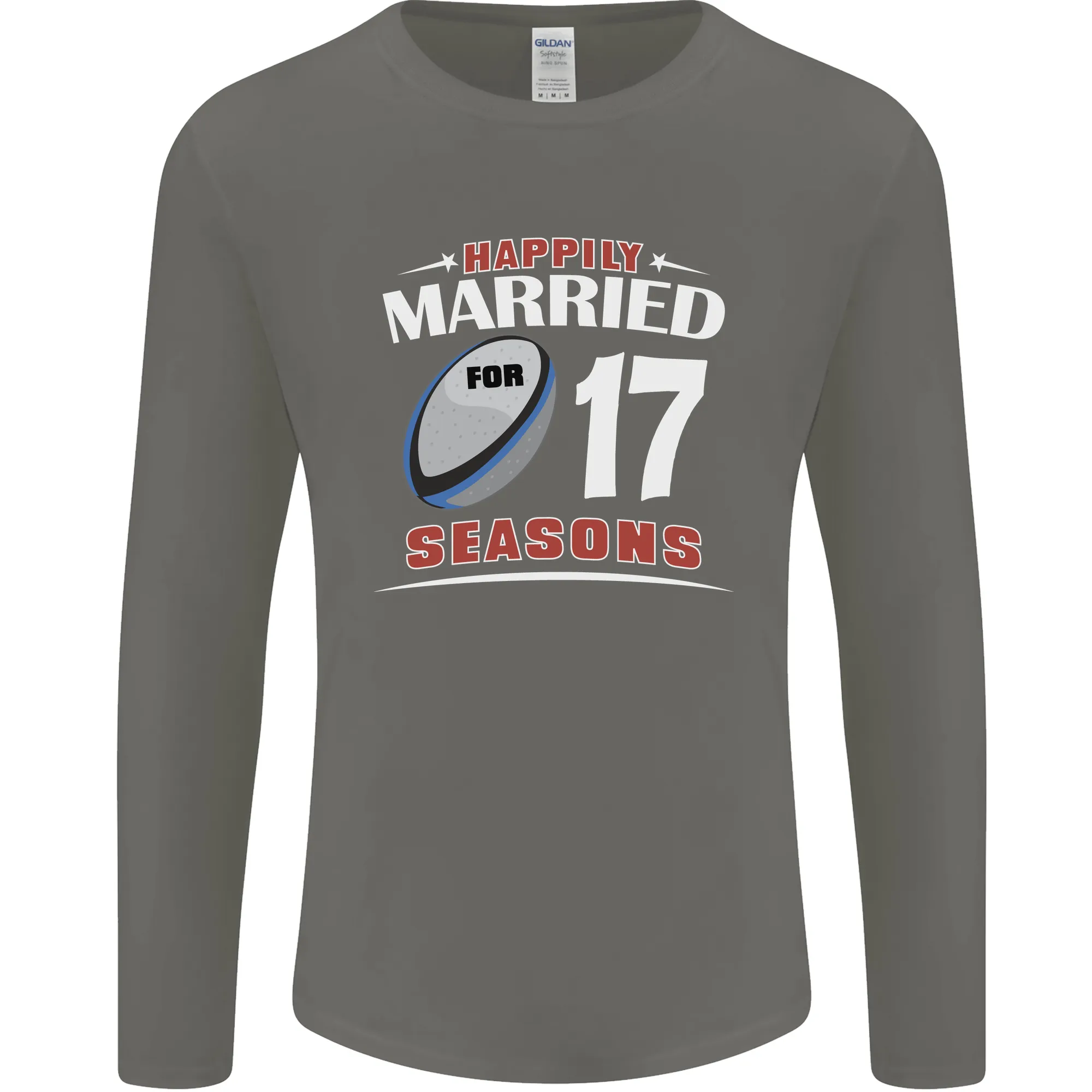 17 Year Wedding Anniversary 17th Rugby Mens Long Sleeve T-Shirt