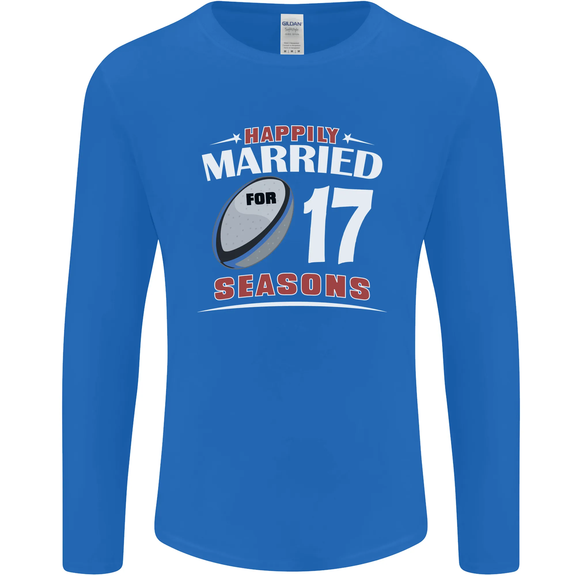 17 Year Wedding Anniversary 17th Rugby Mens Long Sleeve T-Shirt