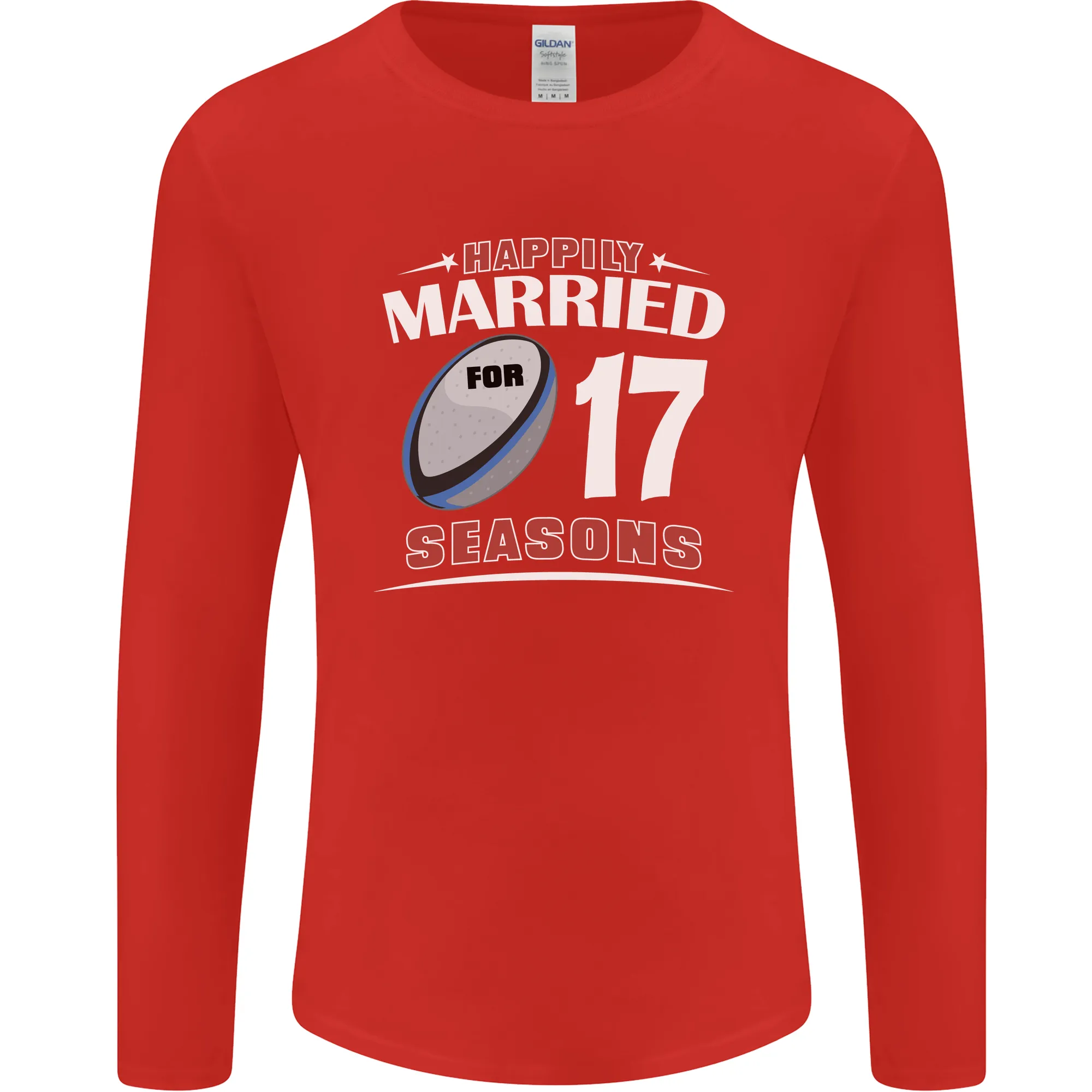 17 Year Wedding Anniversary 17th Rugby Mens Long Sleeve T-Shirt