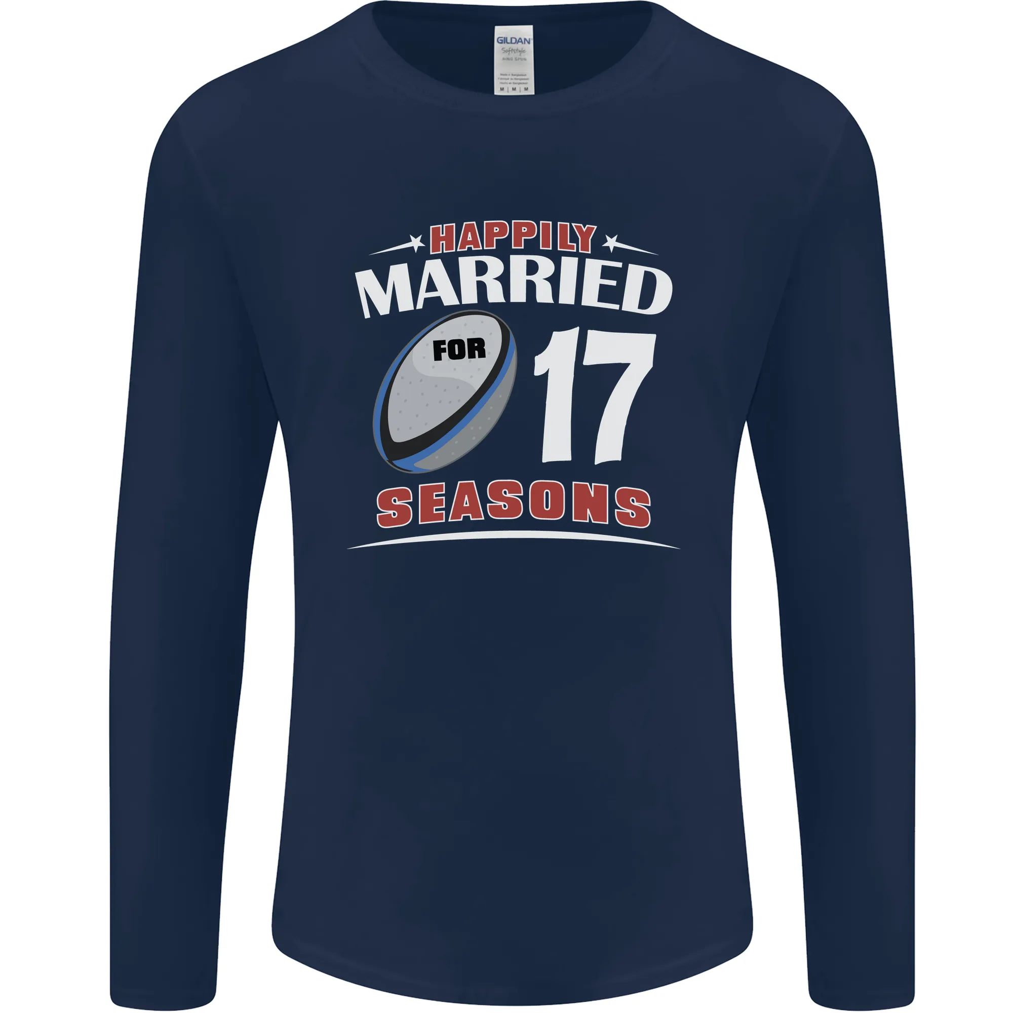 17 Year Wedding Anniversary 17th Rugby Mens Long Sleeve T-Shirt