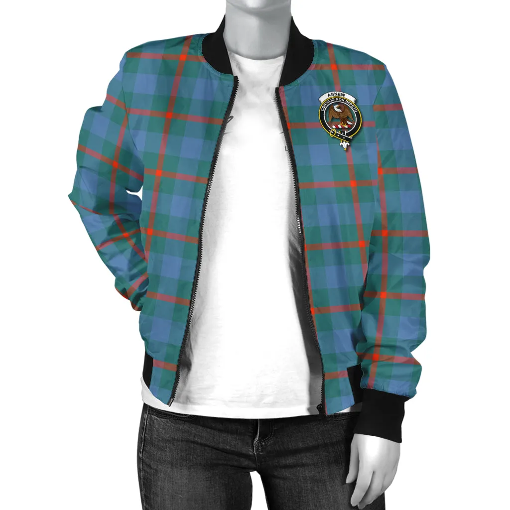 Agnew Ancient Tartan Bomber Jacket with Family Crest