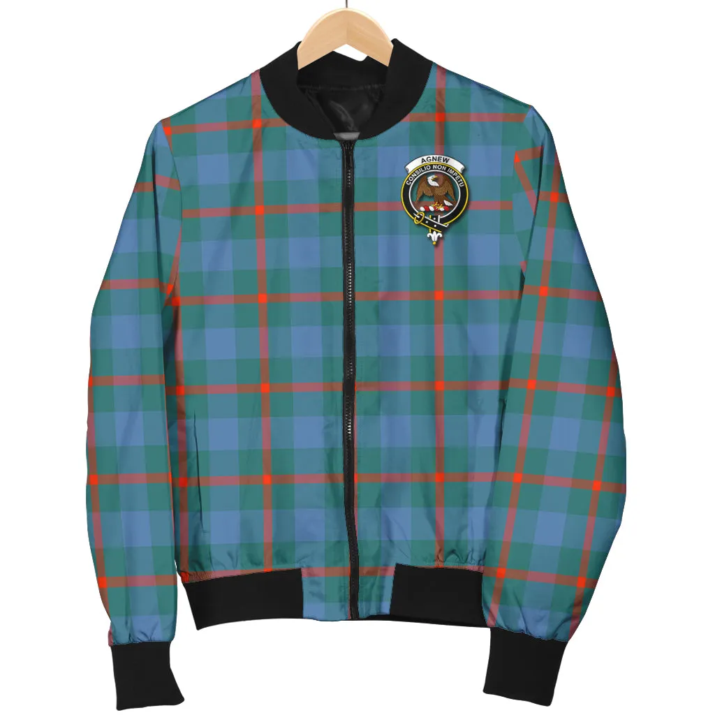 Agnew Ancient Tartan Bomber Jacket with Family Crest