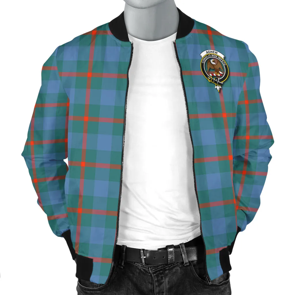 Agnew Ancient Tartan Bomber Jacket with Family Crest