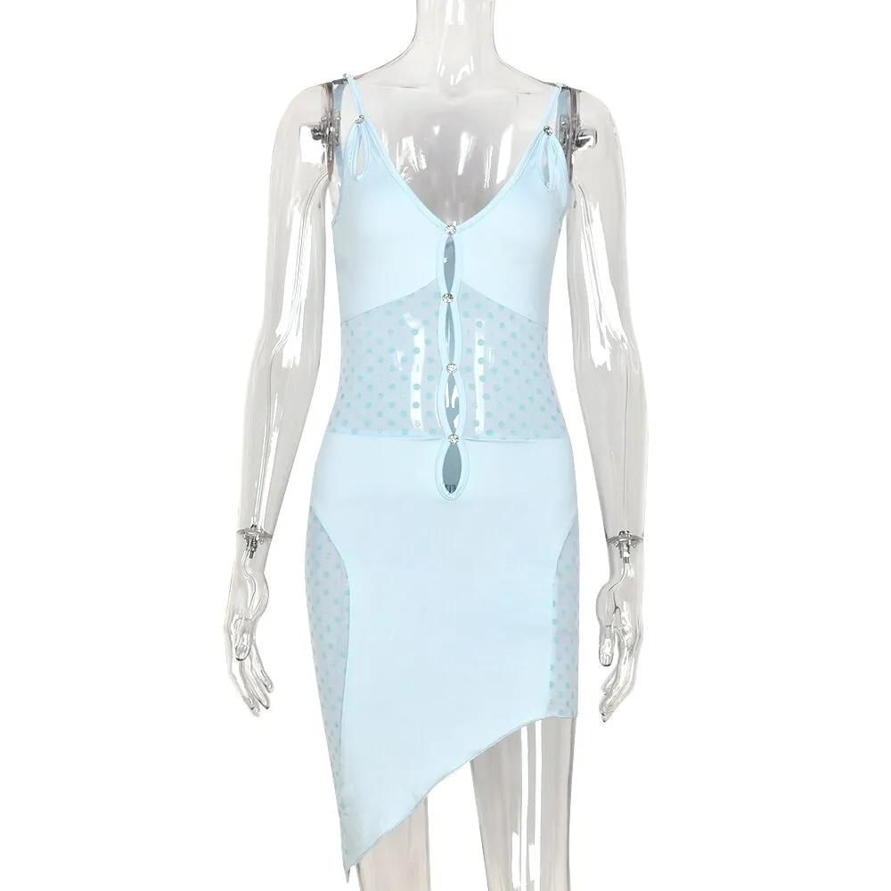 Amozae-hoco dresses  Hirigin   Hollow Out Bodycon Dress For Women Summer Autumn Night Club Wear Mesh Sheer Long Sleeve Mini Dresses Streetwear
