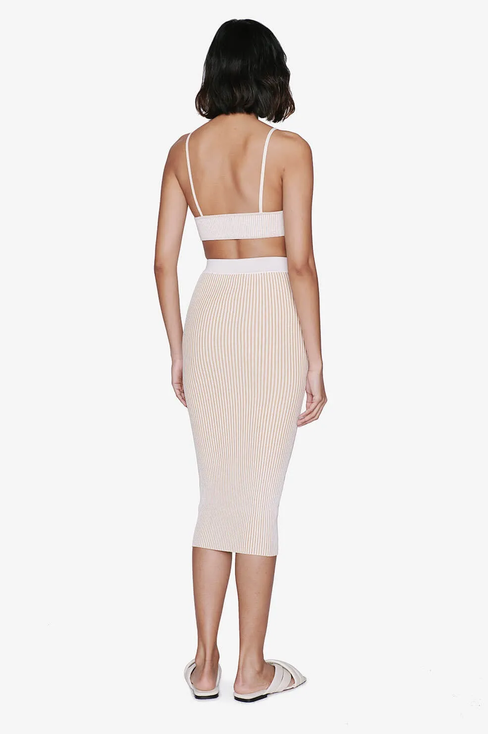 Anine Bing - Julian Skirt in Ivory and Camel