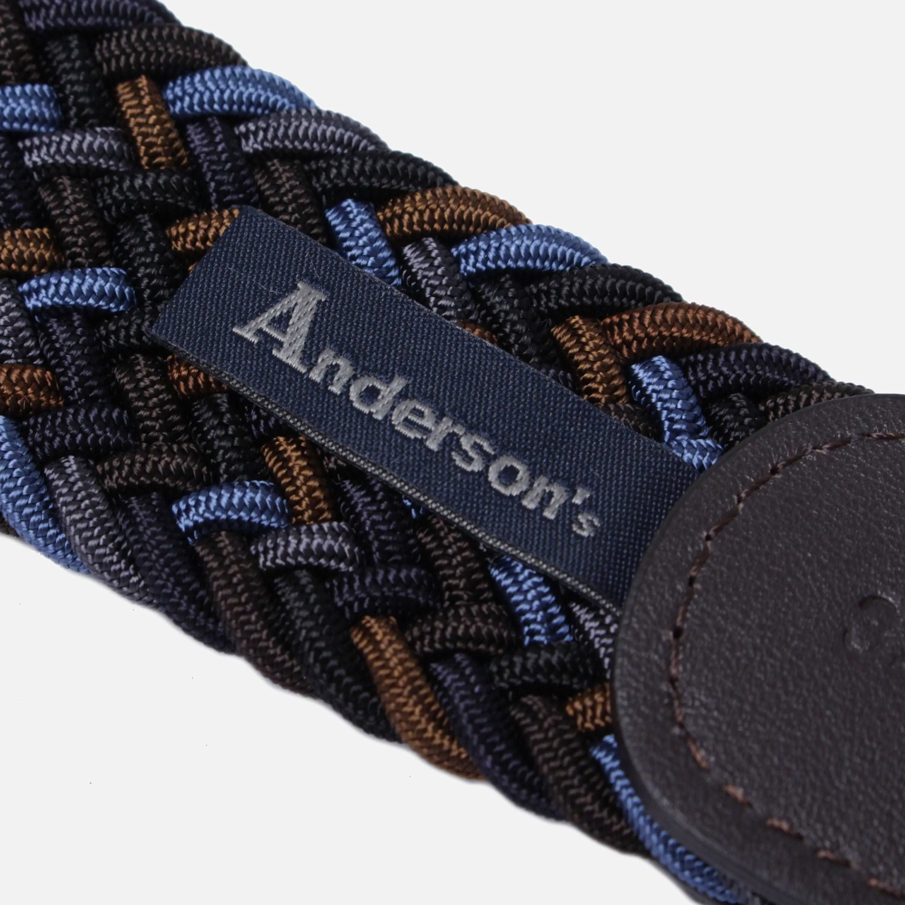 Blue & Brown Belt Woven Elastic Belt - Anderson's