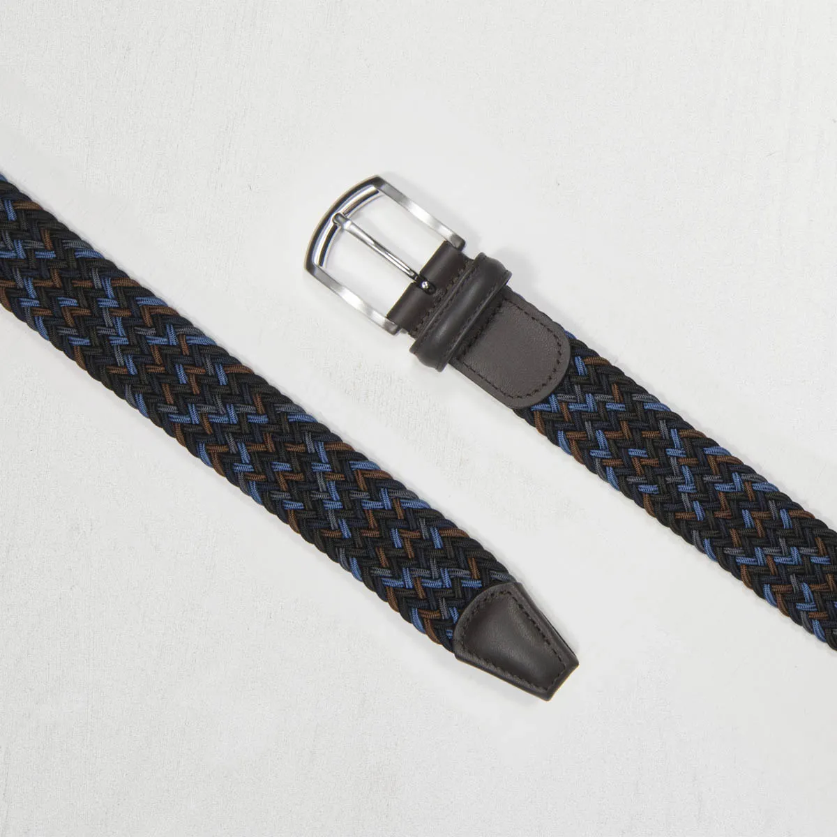 Blue & Brown Belt Woven Elastic Belt - Anderson's