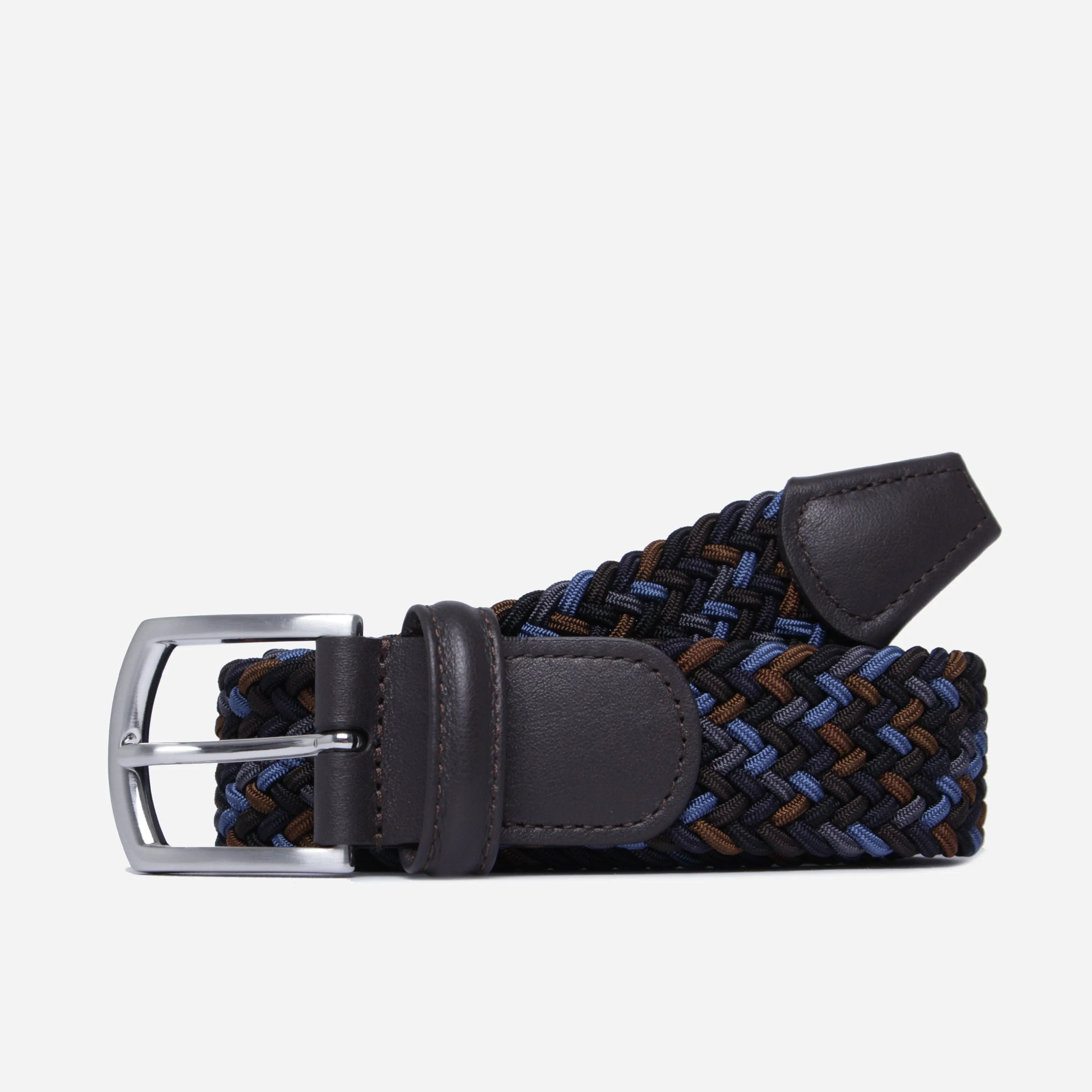 Blue & Brown Belt Woven Elastic Belt - Anderson's