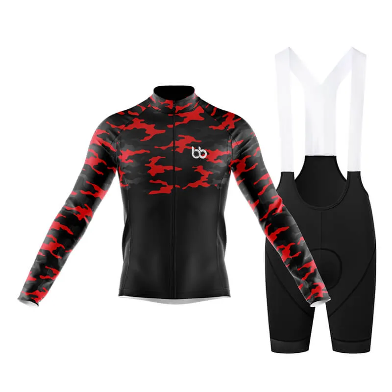 Camouflage Neck Club Cycling Kit (V1) (Red)