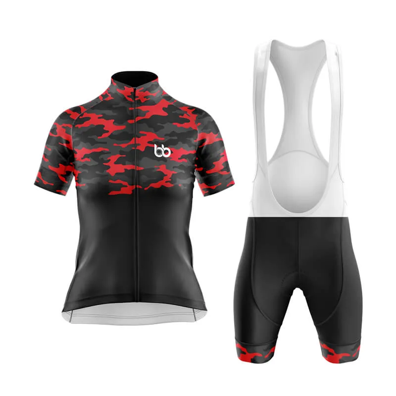Camouflage Neck Club Cycling Kit (V1) (Red)