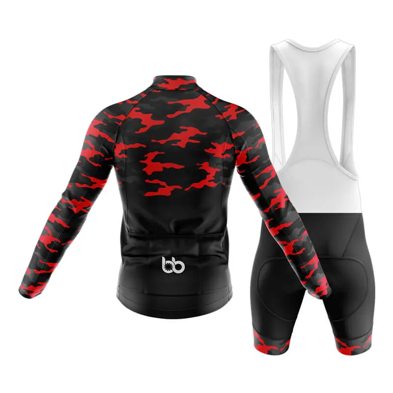 Camouflage Neck Club Cycling Kit (V1) (Red)