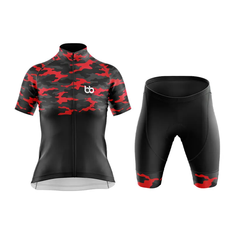 Camouflage Neck Club Cycling Kit (V1) (Red)