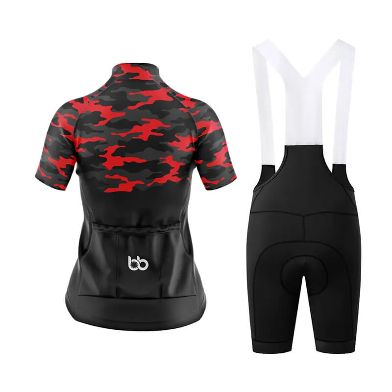 Camouflage Neck Club Cycling Kit (V1) (Red)