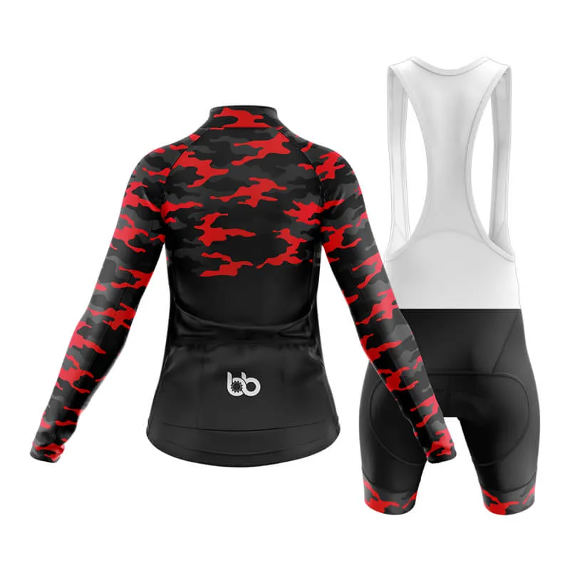 Camouflage Neck Club Cycling Kit (V1) (Red)