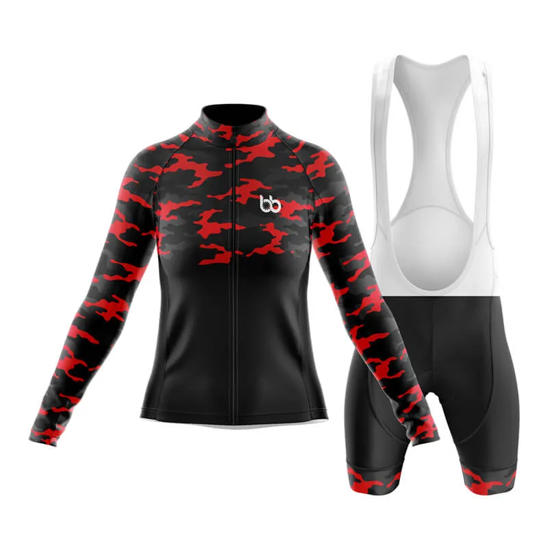 Camouflage Neck Club Cycling Kit (V1) (Red)