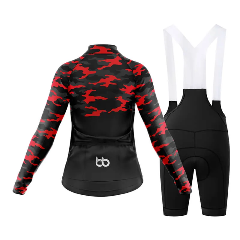 Camouflage Neck Club Cycling Kit (V1) (Red)