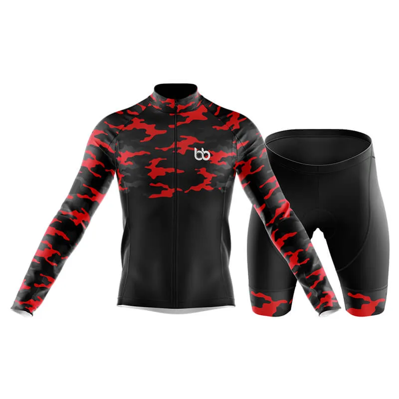 Camouflage Neck Club Cycling Kit (V1) (Red)