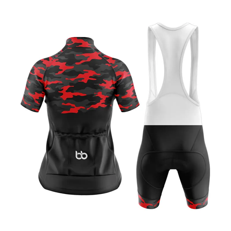 Camouflage Neck Club Cycling Kit (V1) (Red)
