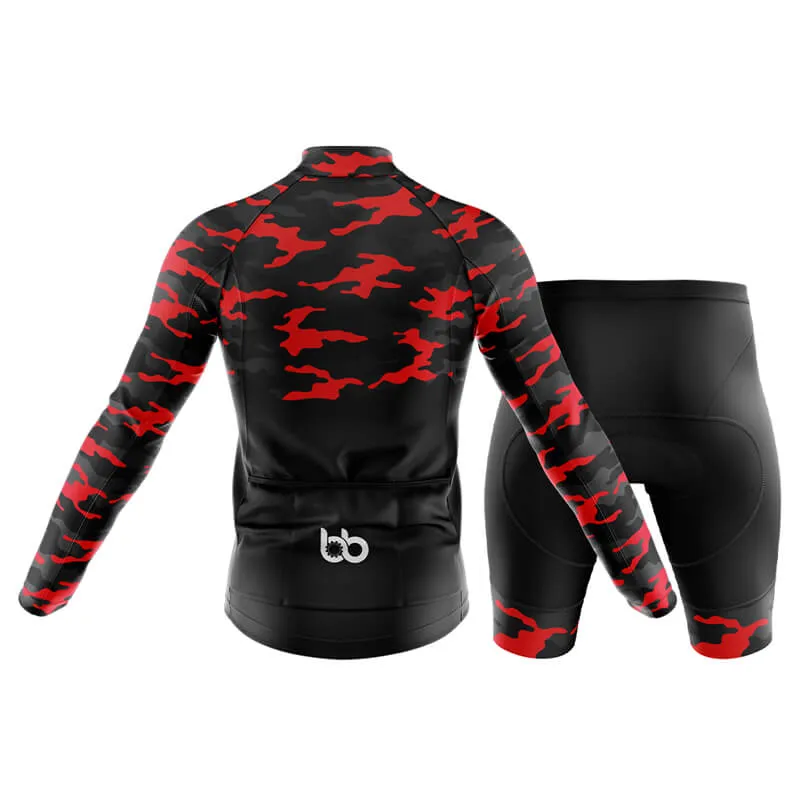 Camouflage Neck Club Cycling Kit (V1) (Red)