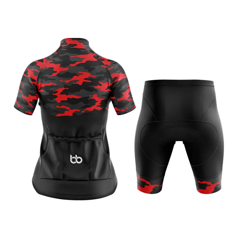 Camouflage Neck Club Cycling Kit (V1) (Red)