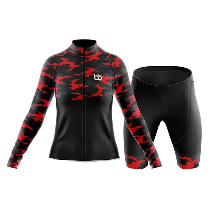 Camouflage Neck Club Cycling Kit (V1) (Red)