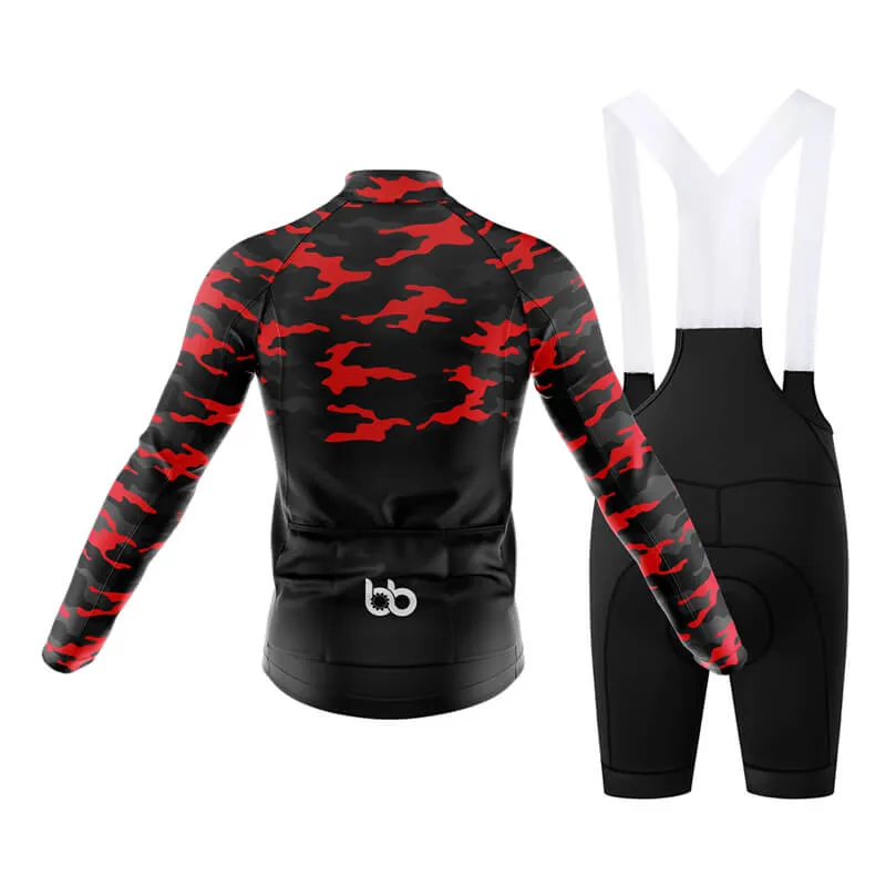 Camouflage Neck Club Cycling Kit (V1) (Red)