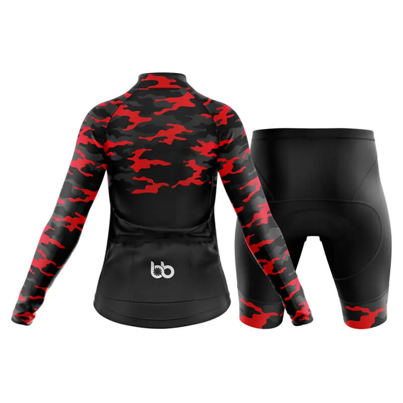 Camouflage Neck Club Cycling Kit (V1) (Red)