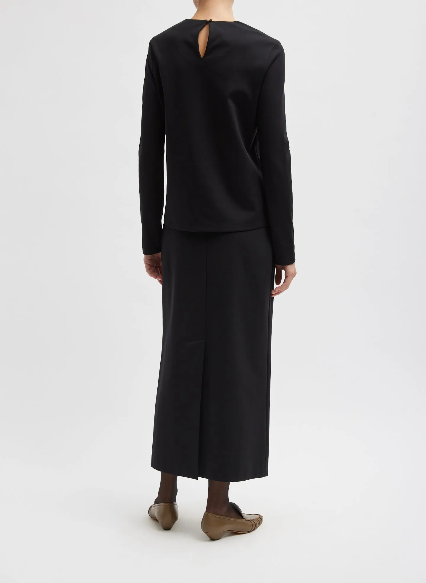 Compact Ultra Stretch Knit Long Sleeve Slim Top
