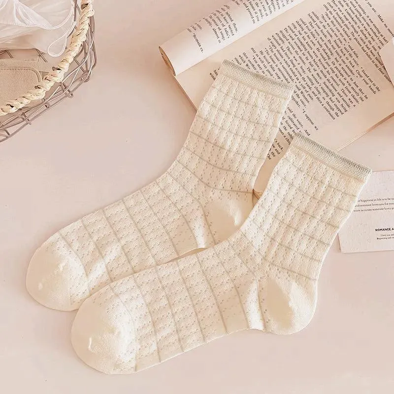 Cotton Frily Crew Socks | Mesh Socks with Ruffle | Cute Outfits
