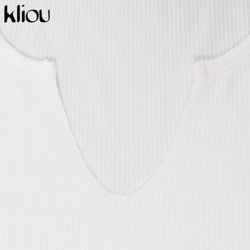 Cotton Mix sleeveless v-neck elastic fitness fashion solid white skinny bodycon mini streetwear Dress