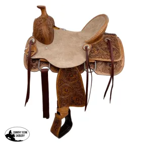 Double T Rustler's Rose Roper Style Saddle - 13 Inch
