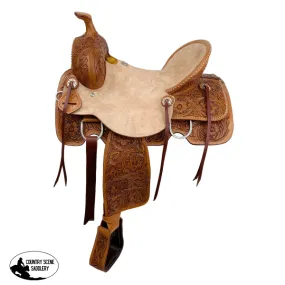 Double T Rustler's Rose Roper Style Saddle - 16 Inch