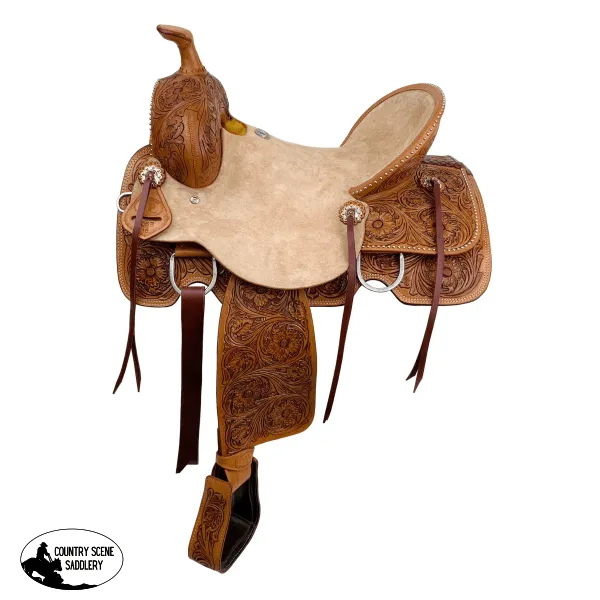 Double T Rustler's Rose Roper Style Saddle - 16 Inch
