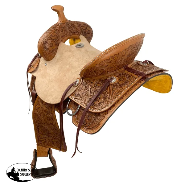 Double T Rustler's Rose Roper Style Saddle - 16 Inch