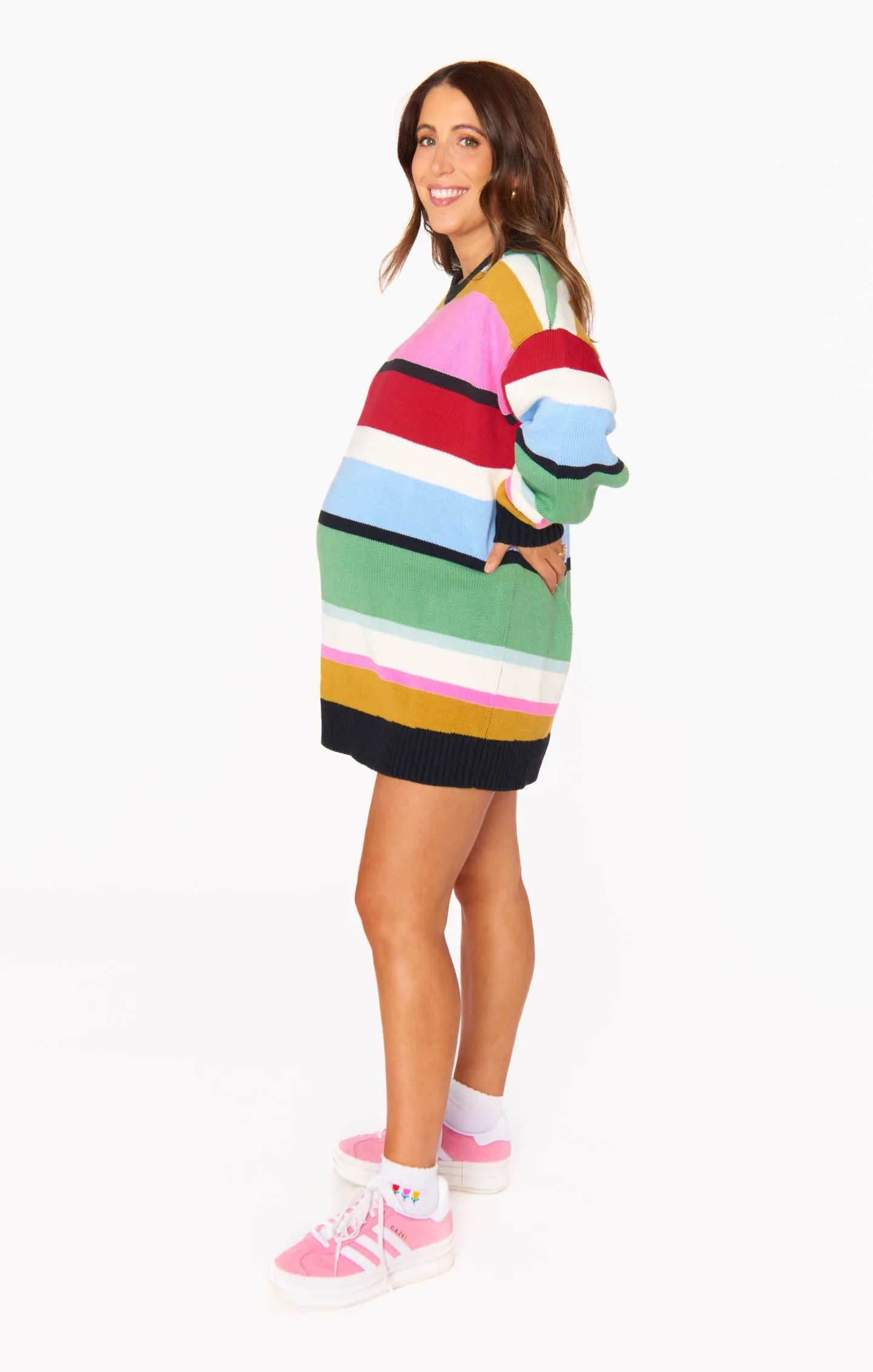 Ember Tunic Sweater ~ Multi Stripe Knit