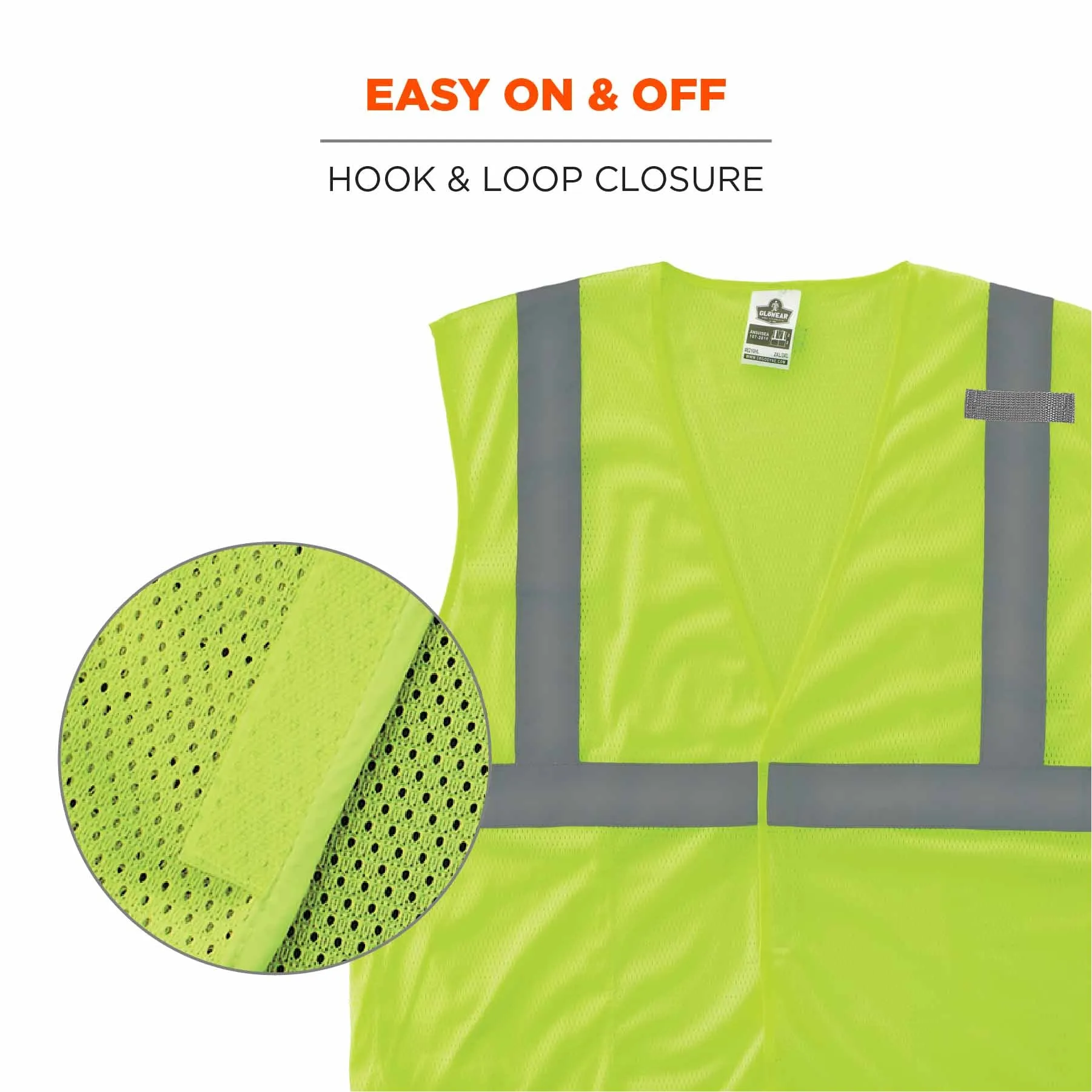 Ergodyne 24525 8210HL-S XL Lime Class 2 Economy Mesh Vest - Single Size