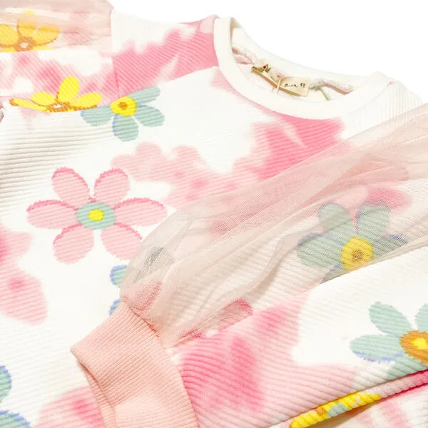 Floral Cloud Dye Sweater Dress