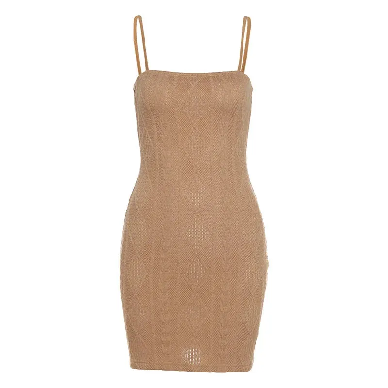 Girlary Missnight Summer Green Dress Knitted Straped Backless Slim Sexy Mini Bodycon Dress Party Club Streetwear Vintage