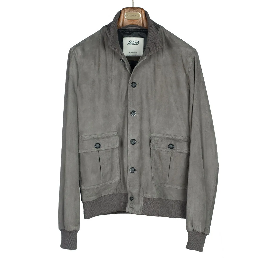 Grey suede Valstarino bomber jacket