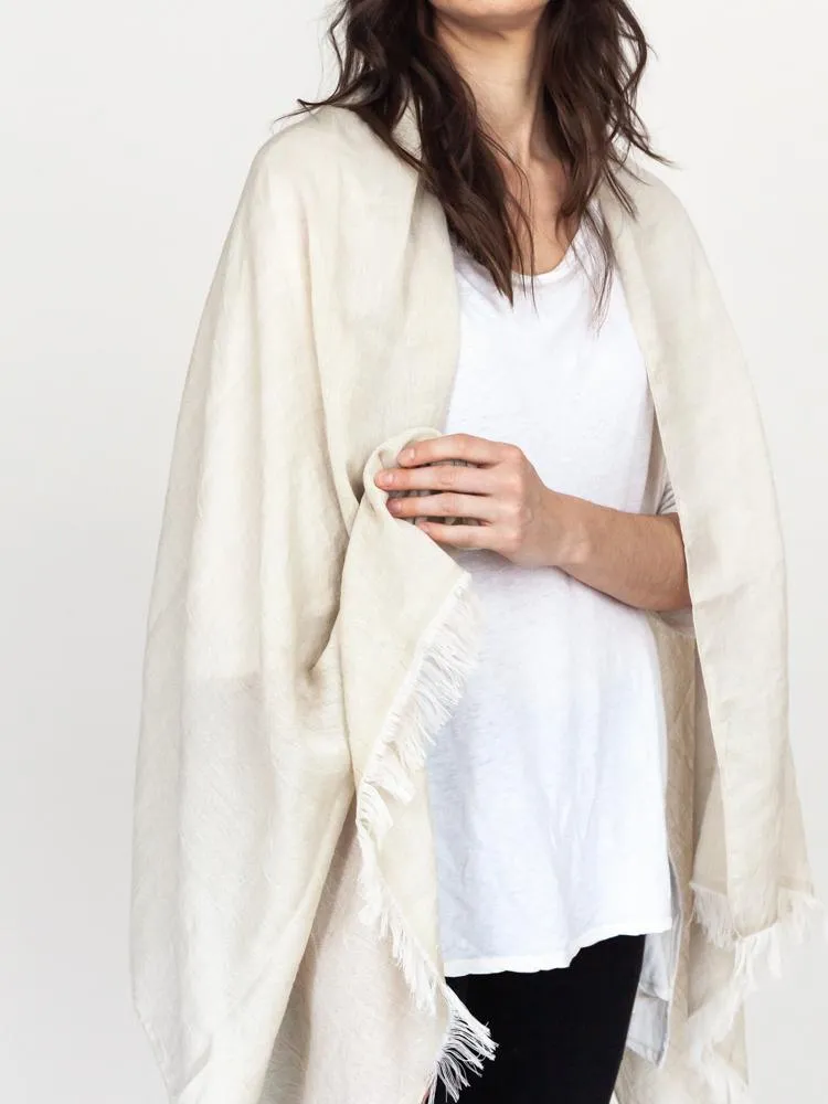 Haolu Cotton Wool Stole, Sand