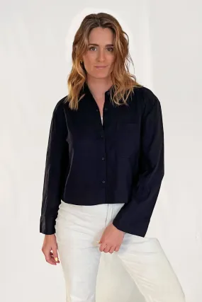 Linen Wide Sleeve Relaxed Fit Shirt