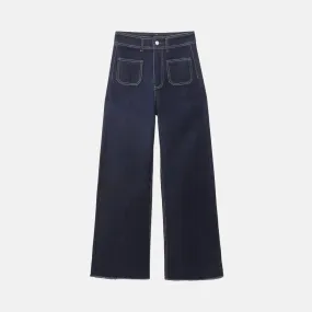 Lureva – Applied front pockets – Denim trousers