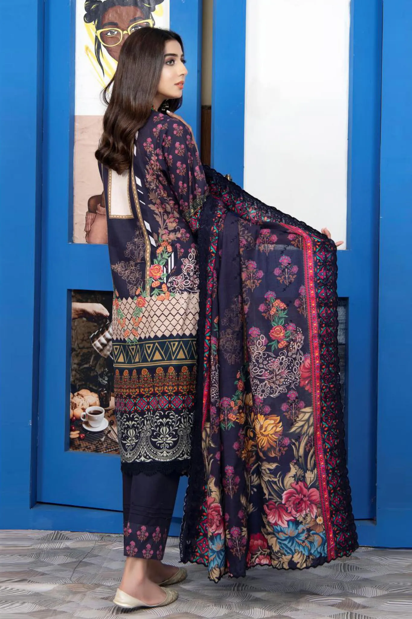 Mashaal by Riaz Arts Unstitched 3 Piece Digital Emb Khaddar Collection'2022-MD-03