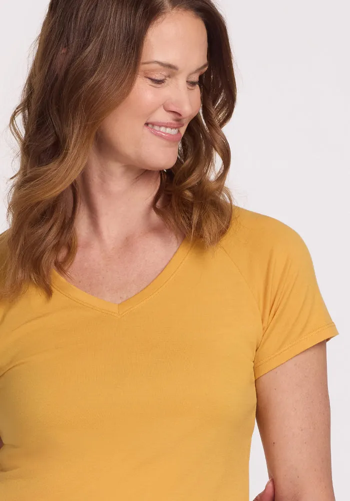 Mia V Neck - Marigold