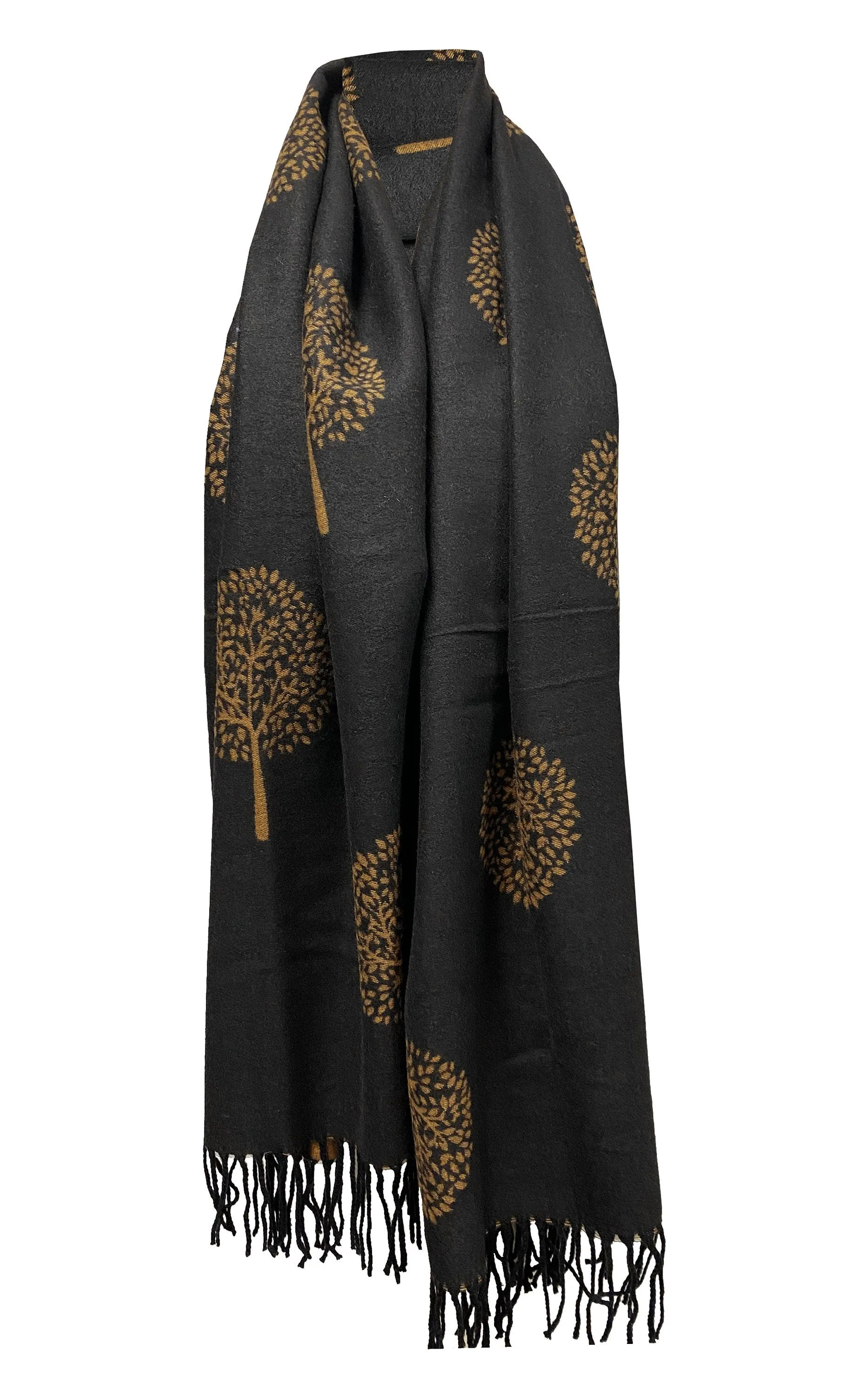 NEW Mulberry tree print Black beige Colour cashmere scarf reversible super soft winter shawl unisex trending scarf Xmas gift for him and her