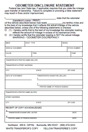 Odometer Disclosure Statement