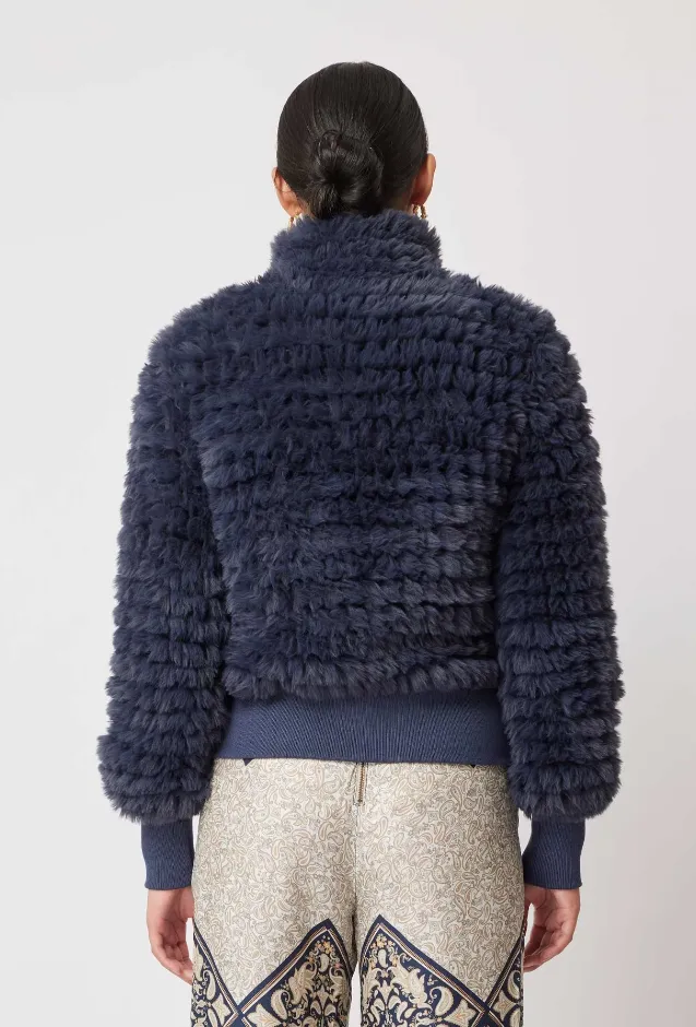 Once was Novella Faux Fur Bomber Jacket