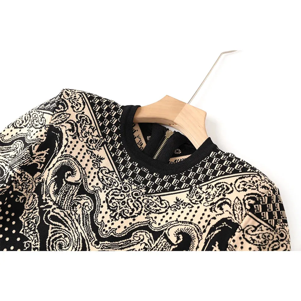 Pre Order:  Vintage Tribal Padded Midi Dress