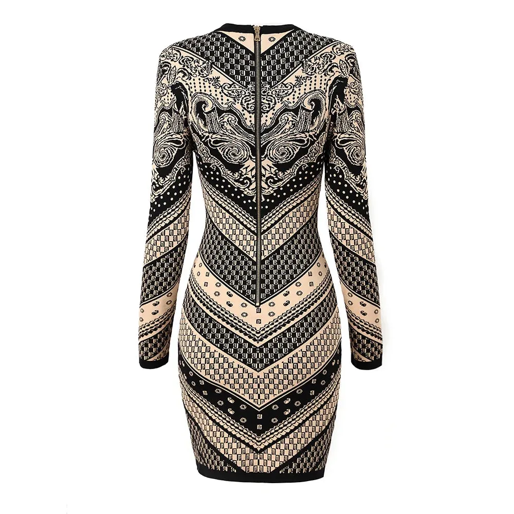 Pre Order:  Vintage Tribal Padded Midi Dress