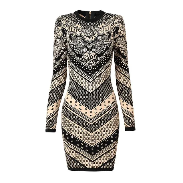 Pre Order:  Vintage Tribal Padded Midi Dress
